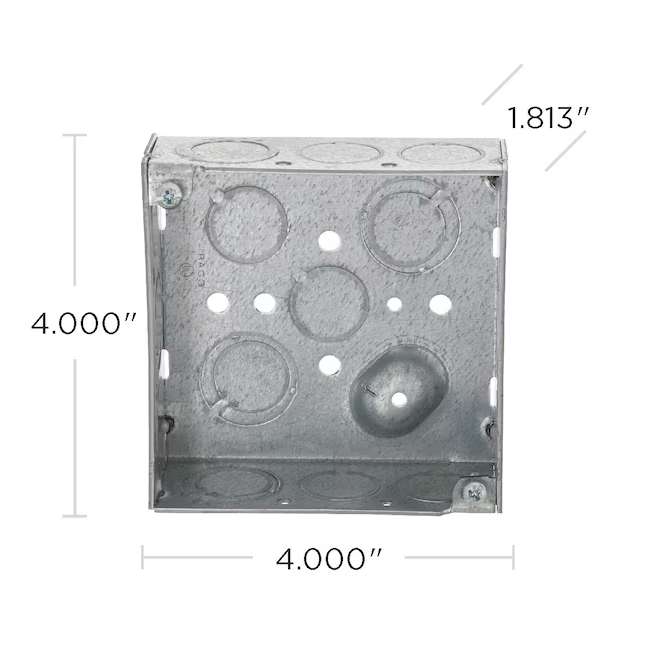 Hubbell RACO 2-Gang Galvanized Steel New Work Square Electrical Box