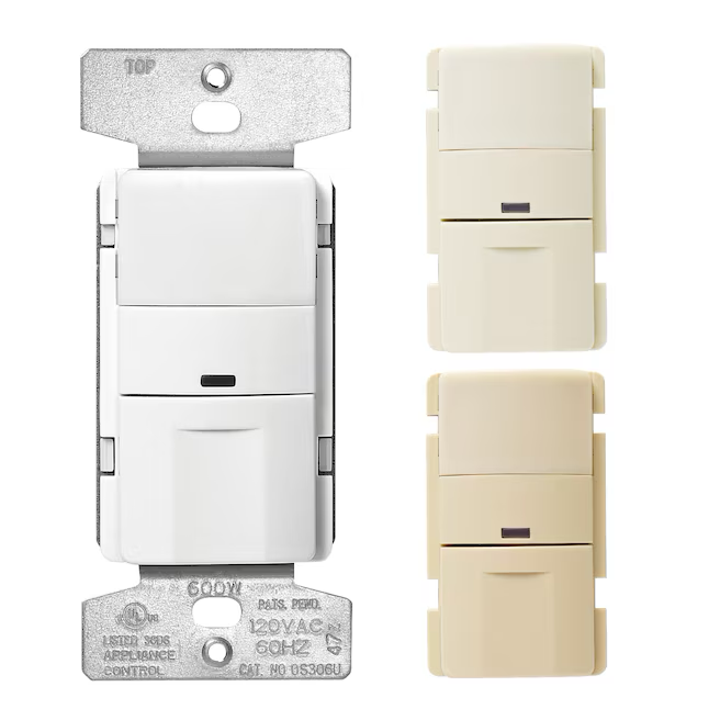 Eaton Single-pole/3-way 15-Amp Occupancy Motion Sensor Light Switch, White/Light Almond/Ivory