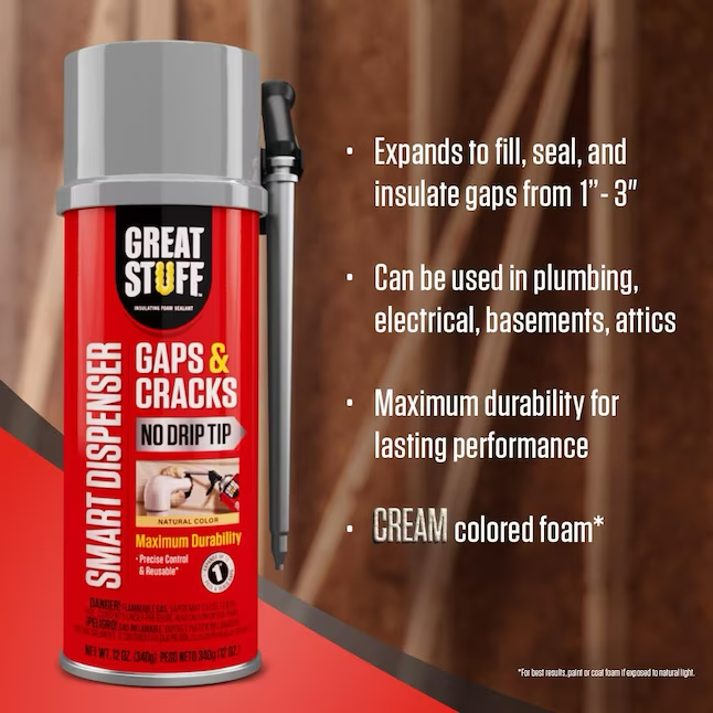 GREAT STUFF Gaps and Cracks 12-oz Smart Dispenser Indoor/Outdoor Spray Foam Insulation