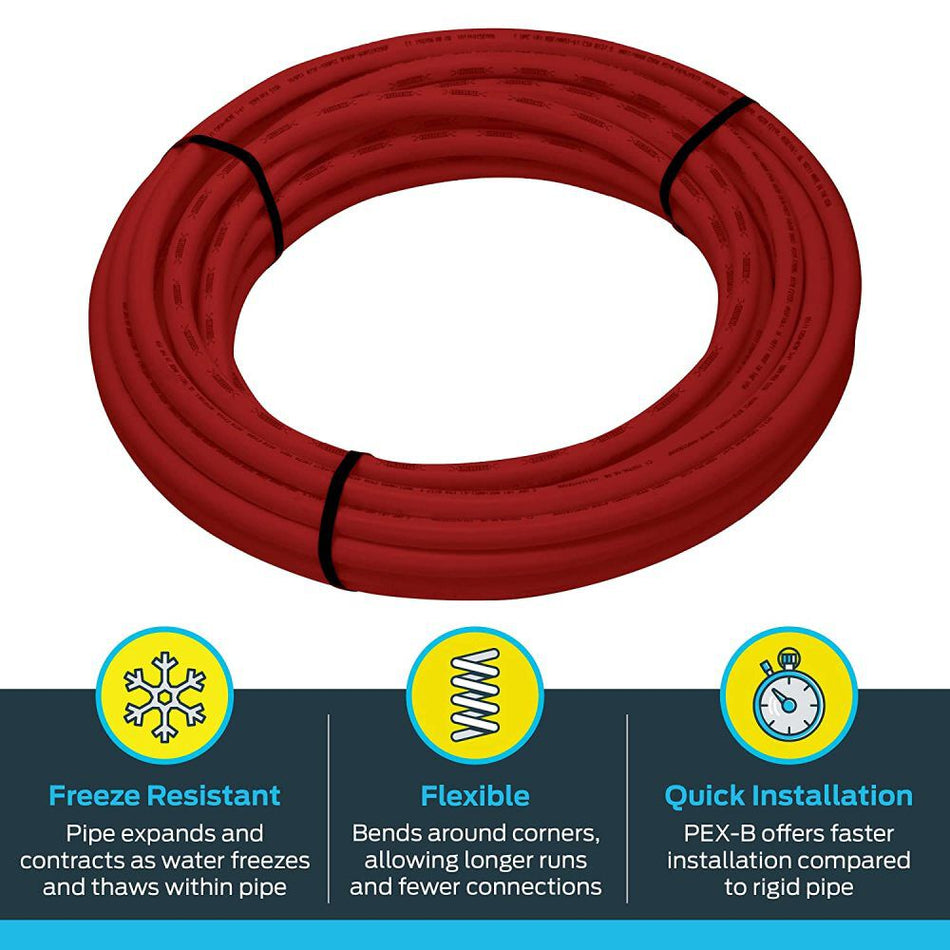 SharkBite 3/4 in. Red Pex-B Tubing - 50 ft. Coil