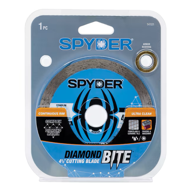 Hoja de sierra de diamante con borde continuo húmedo/seco de 4-1/2 in de Spyder Diamond Bite