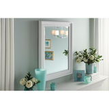 allen + roth 31.75-in W x 43.75-in H White Beveled Wall Mirror