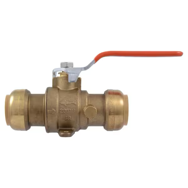 SharkBite 1 in. Push-to-Connect Brass Drop Ear Ball Valve with Drain