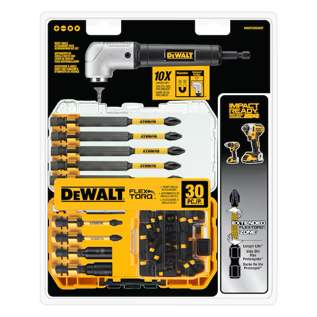 Juego de puntas de destornillador de ángulo recto DEWALT FlexTorq (30 piezas)