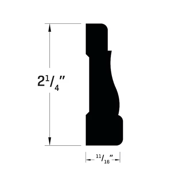 Royal Building Products Carcasa de PVC 2355 con acabado de 11/16 x 2-1/4 x 12 pies