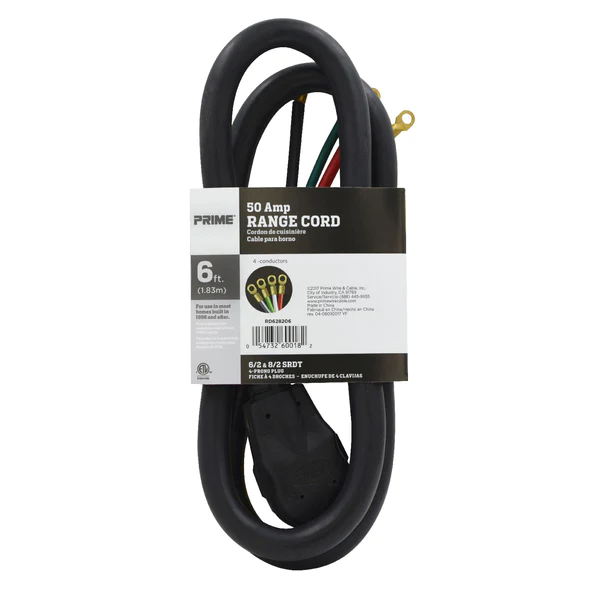 Cable de estufa PRIME de 50 amperios, 6 pies, 4 cables, 120/250 V