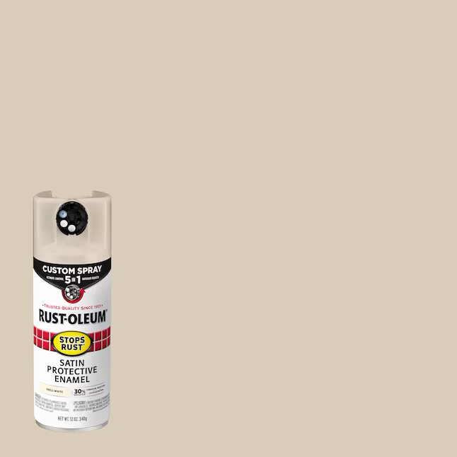 Pintura en aerosol blanca satinada Stops Rust 5 en 1 de Rust-Oleum (peso neto: 12 oz)