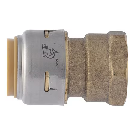 Adaptador hembra de empuje de latón SharkBite Max de 3/4 pulg. x 3/4 pulg. FNPT