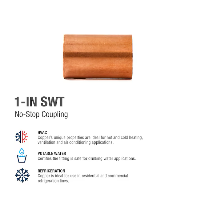 Streamline 1-in Copper No-Stop Coupling