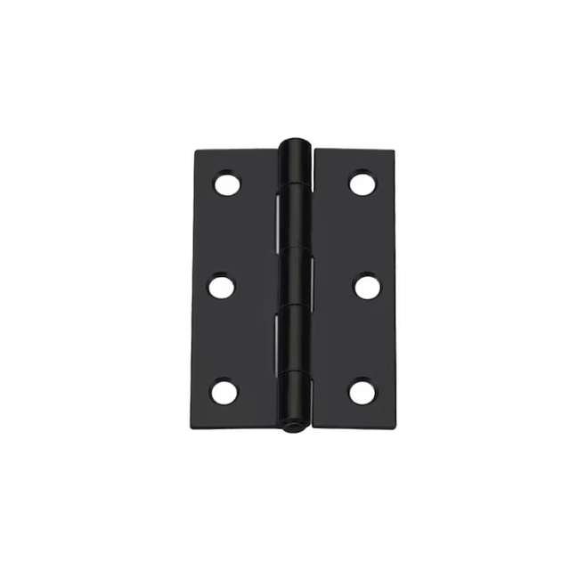 Bisagra para puerta interior/exterior embutida negra mate de 3 in de alto RELIABILT (paquete de 2)