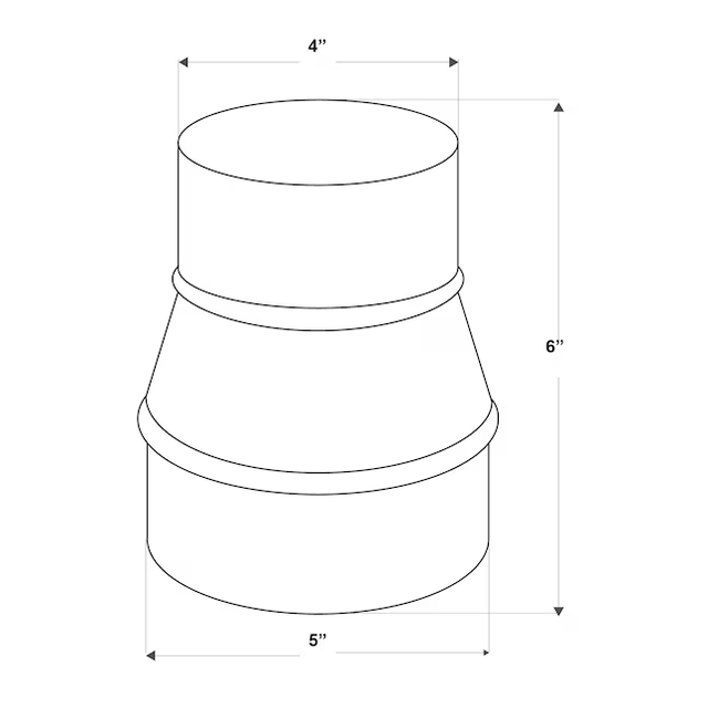 IMPERIAL 5-in 30 Gauge Galvanized Steel Round Duct Reducer