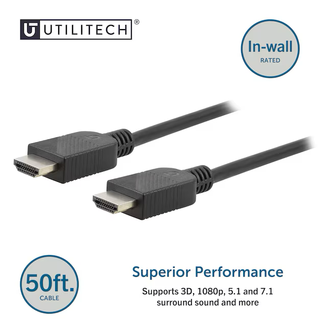 Utilitech 1080P HDMI auf HDMI, 15 m, Schwarz