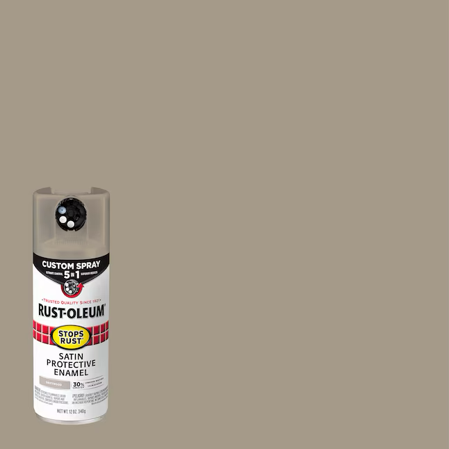 Pintura en aerosol para madera flotante satinada Stops Rust de Rust-Oleum, paquete 5 en 1 (peso neto: 12 oz)