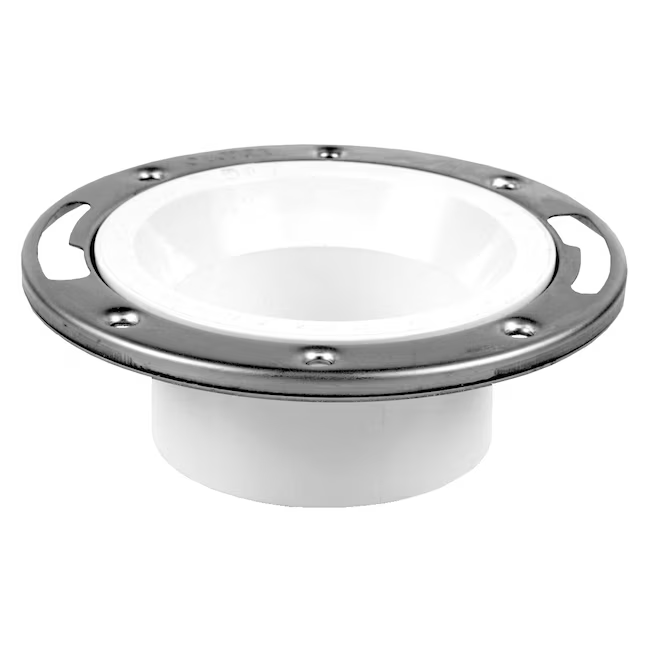 Oatey Level Fit 4.01-in White PVC Toilet Flange