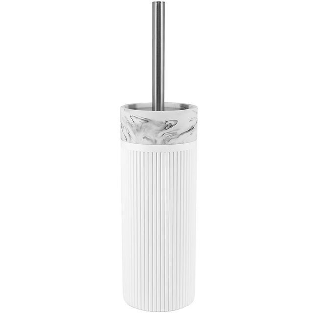 allen + roth Rochelle White Marble Resin Toilet Brush Holder