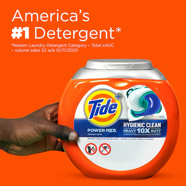 Detergente para ropa Tide Hygienic Clean Original HE (45 unidades) 