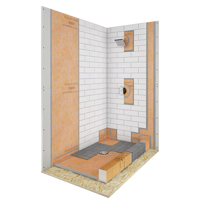 Kit de ducha Kerdi de Schluter Systems, 38 x 60 pulgadas, brida de PVC de 2 pulgadas