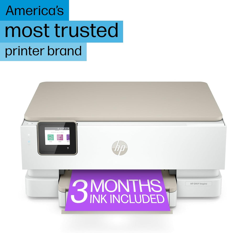 HP ENVY Inspire 7255e Wireless Color Thermal Inkjet Printer, Print, scan, copy, Easy setup,Mobile printing, Best-for-home, Instant Ink with HP+