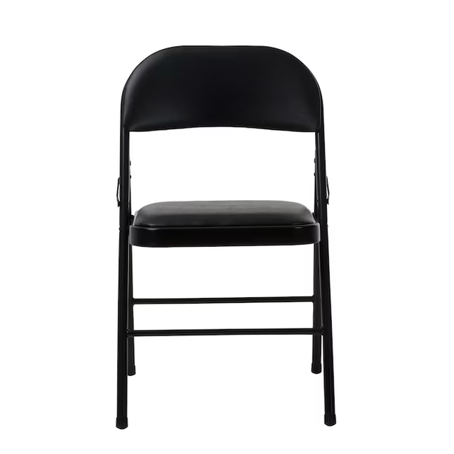 Cosco Black Standard Folding Chair with Padded Seat (Indoor)