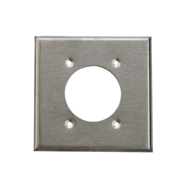 Utilitech 1-Gang Standard Size Stainless Steel Indoor Round Wall Plate