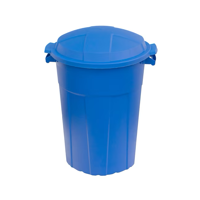 Project Source 32-Gallons Blue Outdoor Recycling Bin