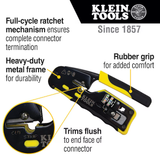 Klein Tools Ratcheting Cable Crimper for Pass-Thru(TM) Data Crimper