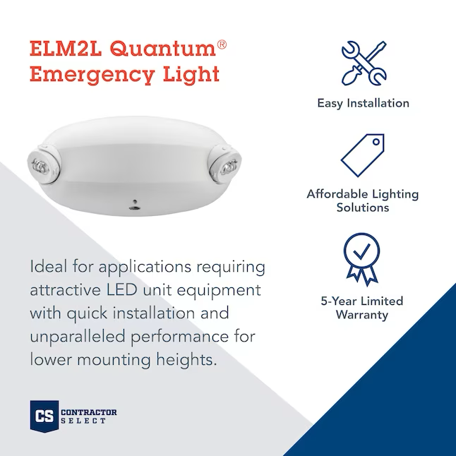 Lithonia Lighting Quantum 0.36-Watt 120/277-Volt LED White Hardwired Emergency Light