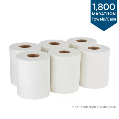 Marathon Centerpull Premium 1-Ply White Paper Towels (6-Pack, 300sheets/roll)