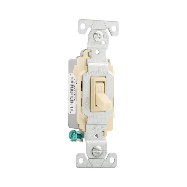 Eaton 15-Amp Single-Pole Toggle Light Switch, Ivory