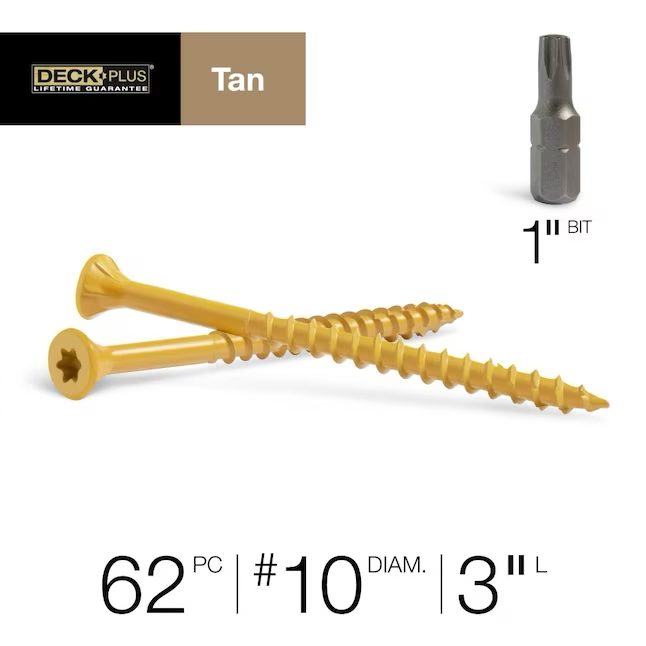 Deck Plus #10 x 3-in Wood To Wood Deck Screws (62-Per Box)