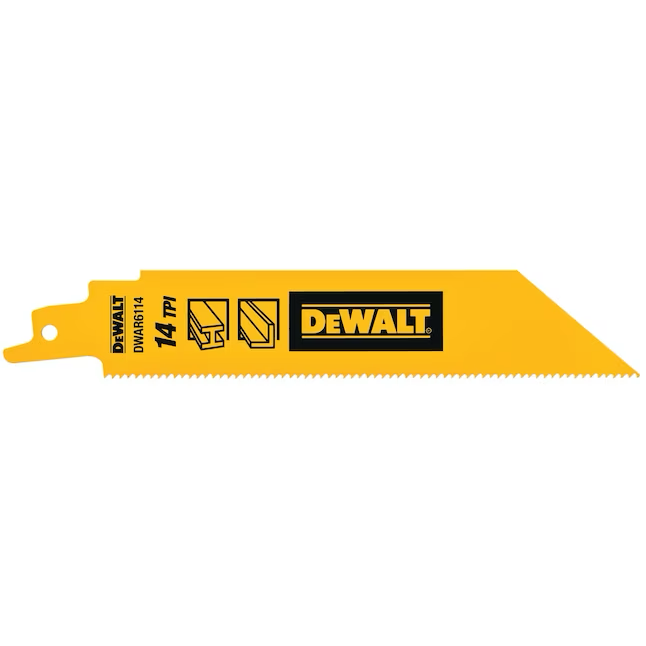 DEWALT Bi-Metall-Säbelsägeblatt für Holzschnitt, 15 cm, 14 Zähne pro Zoll, 5er-Pack