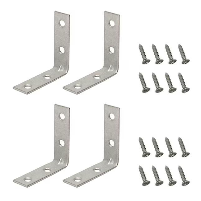 RELIABILT 3-in x 0.75-in x 3-in Galvanized Steel Corner Brace (4-Pack)