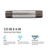 RELIABILT 1/2-in x 4-in Galvanized Nipple