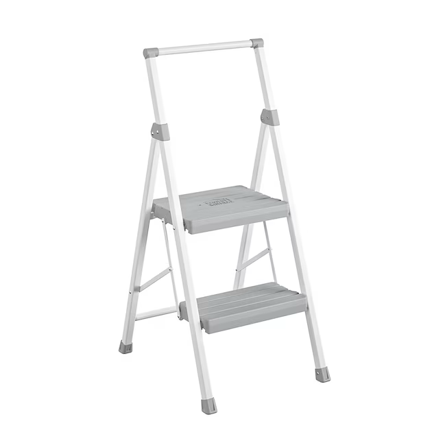 Project Source 2-Step 225-lb Capacity Gray Steel Foldable Step Stool