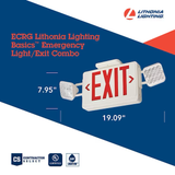 Lithonia Lighting EXRG Series Luz de salida LED blanca cableada de 3,5 vatios, 120/277 voltios con luces rojas/verdes