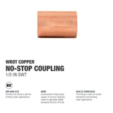 SABER SELECT 1/2 in. C x 1/2 in. C Copper Pressure No-Stop Coupling