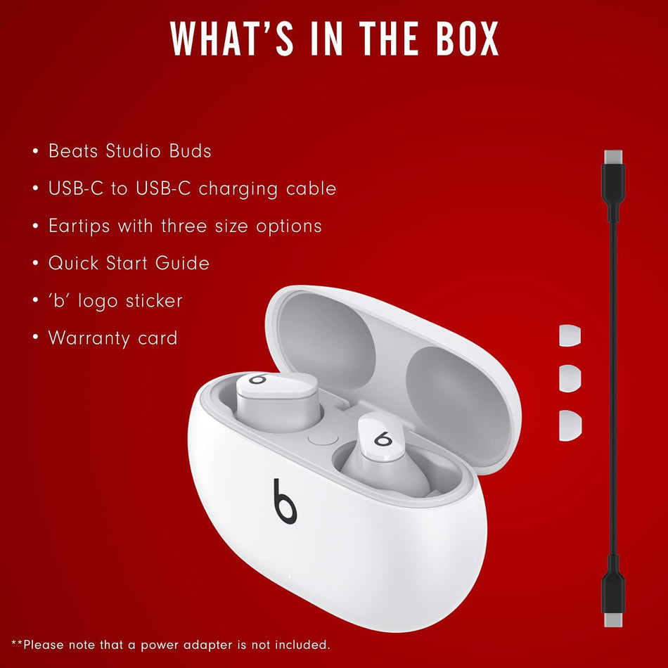 Beats Studio Buds Wireless Noise Cancelling Earbuds (White)