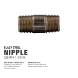 RELIABILT 3/8-in x 1-1/2-in Black Nipple