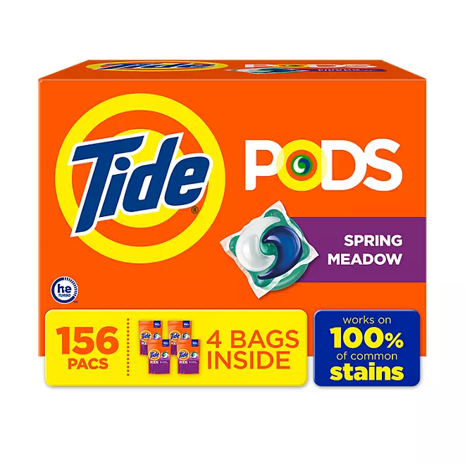 Tide PODS Liquid Laundry Detergent Pacs, Spring Meadow (156 ct.)