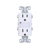 Eaton 15-Amp 125-Volt Tamper Resistant Residential Decorator Outlet with Night Light, White