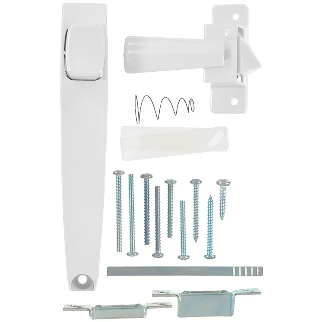 WRIGHT PRODUCTS Juego de herrajes para manija de puerta de tormenta/pantalla de metal fundido a presión blanca ajustable de 1,8 pulgadas