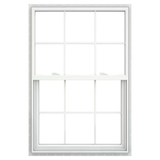 JELD-WEN V-2500 Nueva construcción Ventana de suspensión simple de baja emisividad de vinilo blanco con jamba de 31-1/2 x 51-1/2 x 3 pulgadas con rejillas Pantalla completa incluida