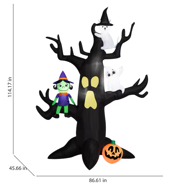 Árbol inflable de Halloween con luces LED de 9,5 pies de Haunted Living