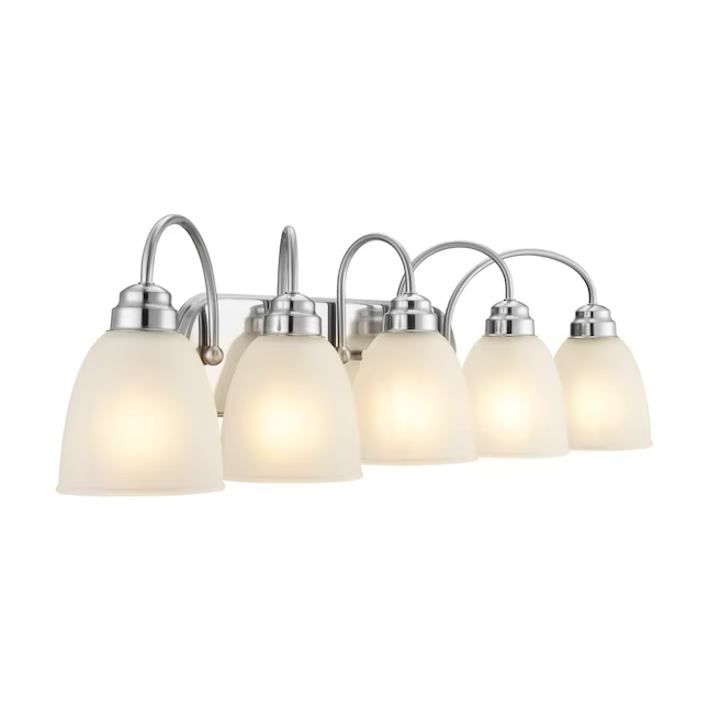 Project Source Wynfield 31.5-in 5-Light Brushed Nickel Traditional Vanity Light