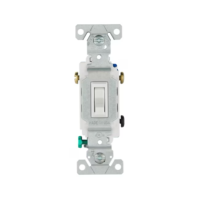 Eaton 15-Amp 3-Way Toggle Light Switch, White