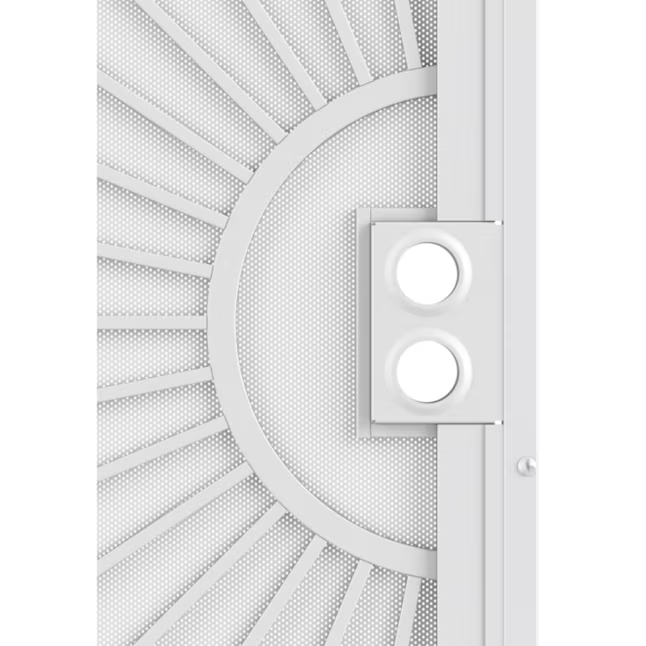 RELIABILT Sunset 36-in x 81-in White Steel Surface Mount Security Door with White Screen