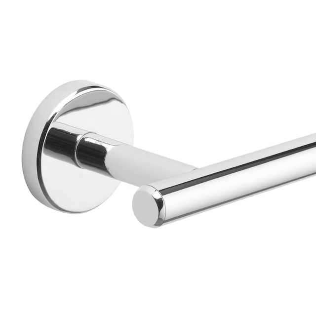 allen + roth 3-Piece Harlow Polished Chrome Decorative Bathroom Hardware Set with Towel Bar,Toilet Paper Holder and Towel Ring