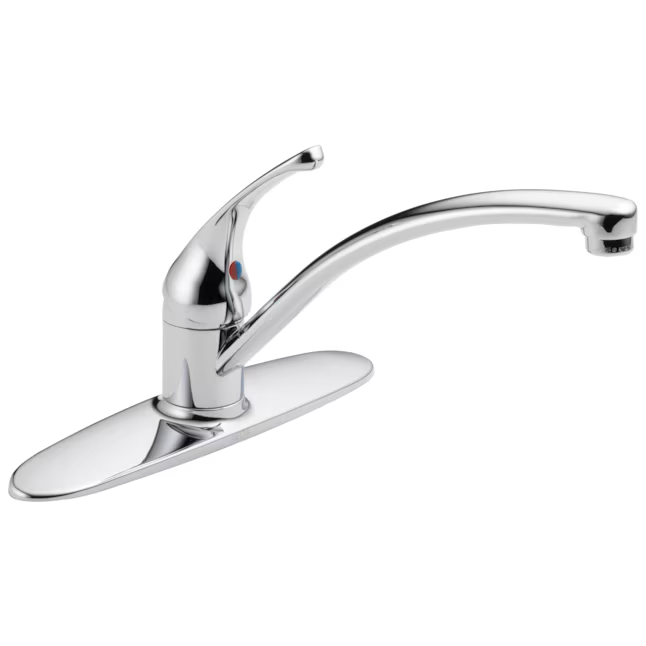 Delta Foundations Chrome Single Handle Kitchen Faucet (Deck Plate Included)