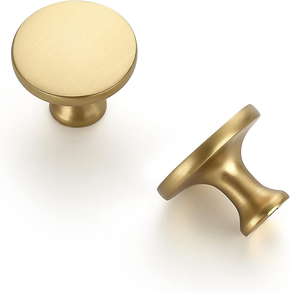 SABER SELECT Gold Flat Round Cabinet Knobs