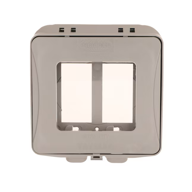 Hubbell TayMac 2-Gang Square Gray Plastic Weatherproof Electrical Box Cover